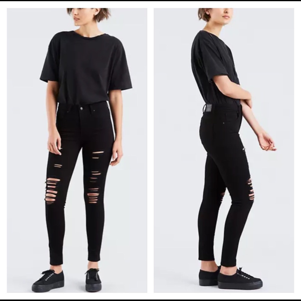 Levi's 721, High Waisted, Ripped, Skinny, Jeans
